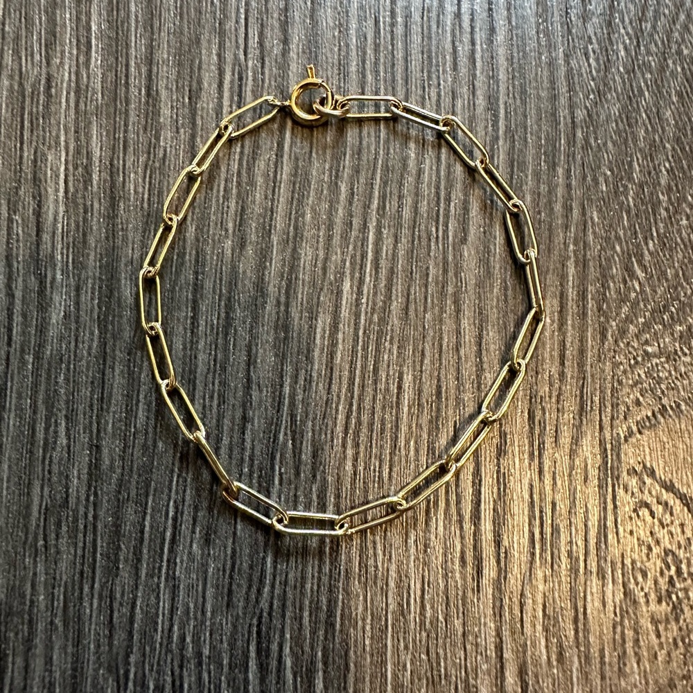 Gold plated paper link bracelet